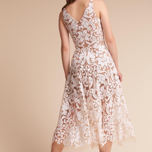 BHLDN Anette Dress S Ivory Dress the Population - Picture 3 of 5